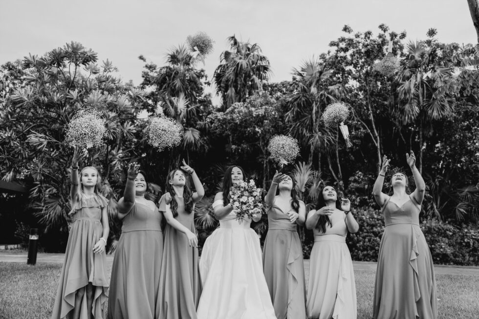 Mix-and-Match Bridesmaid Bouquets in Puerto Vallarta